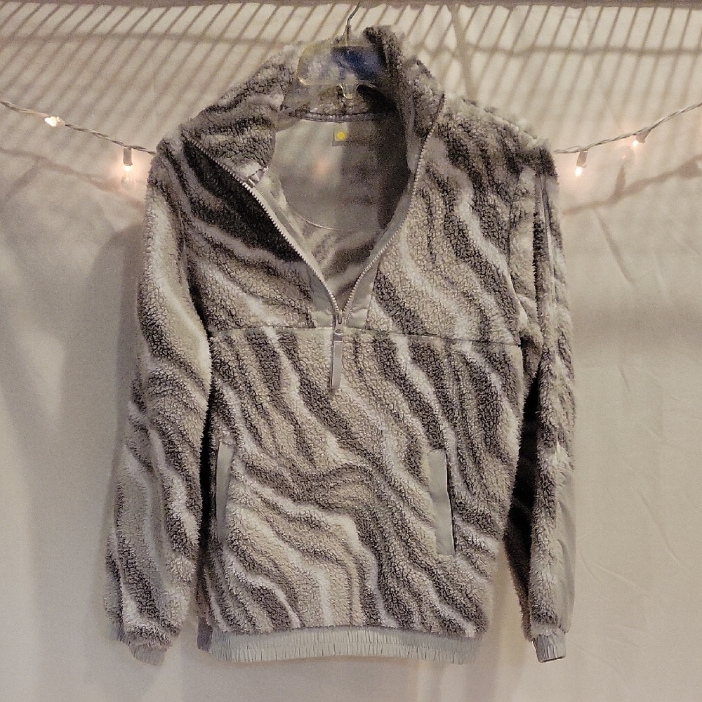 Zella Gray Fleece Pullover